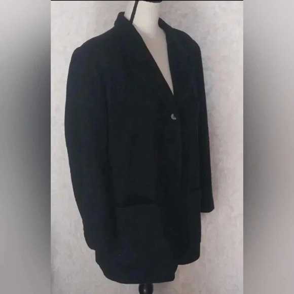 Eddie Bauer Black Cashmere/Wool Coat. Size - Picture 3 of 8